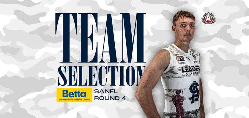 BETTA Team Selection: SANFL Round 4 v West Adelaide